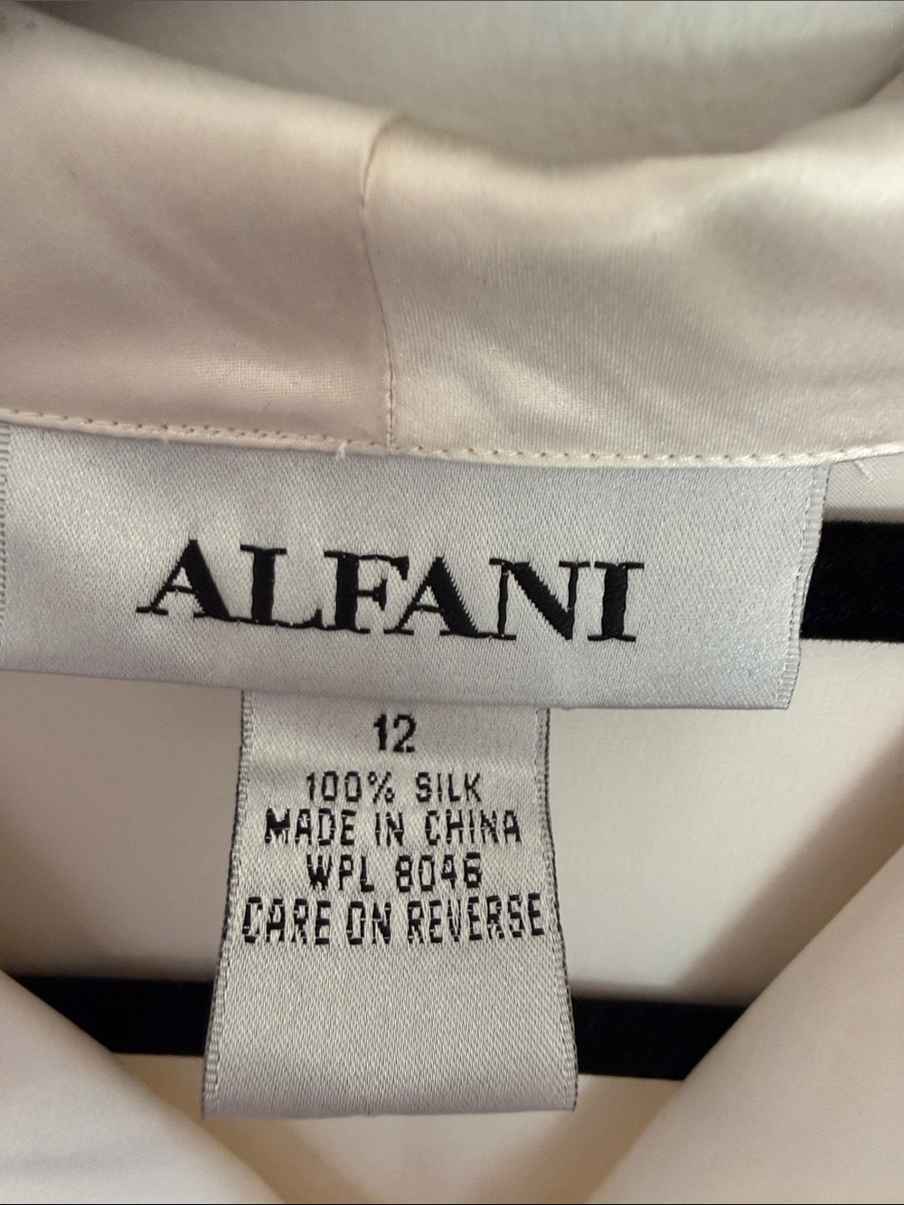 Silk Ivory Button-Up Blouse - Picture 3 of 5